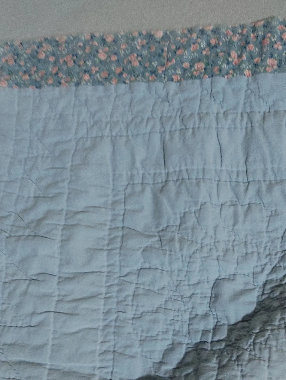 Antique Square Lonestar Small Hand Quilted Quilt in Blue and Pink